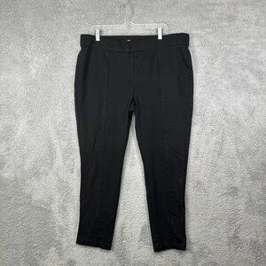 Anne Klein Womens  Tregging Skinny Pants Black Tapered Leg Pull On Size‎ XXL